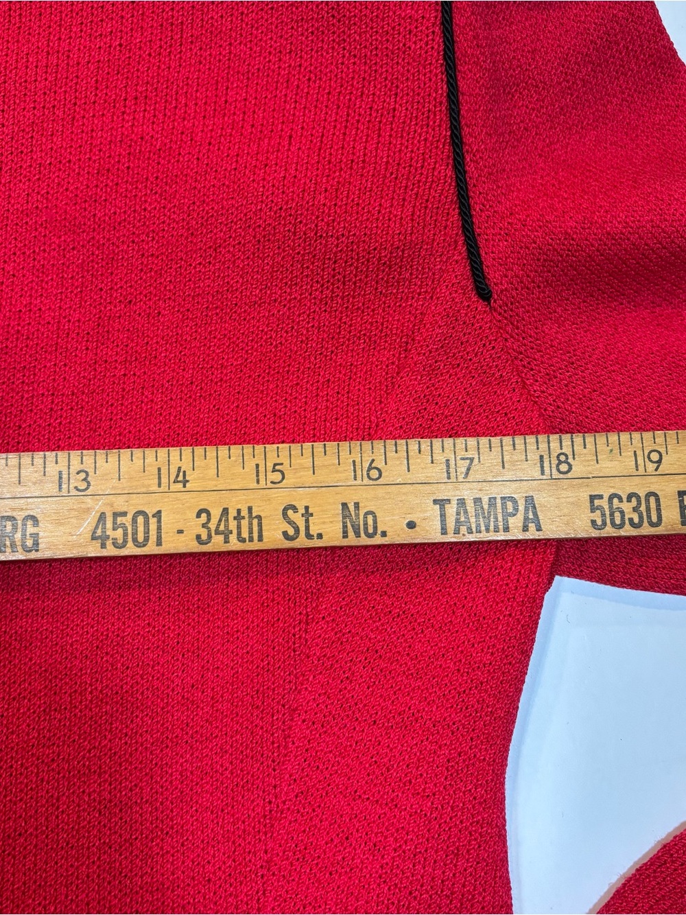 Vtg St John Collection Jacket Red Black Knit Suit Blazer Set Sz 6 Old Money Read - Picture 13 of 14